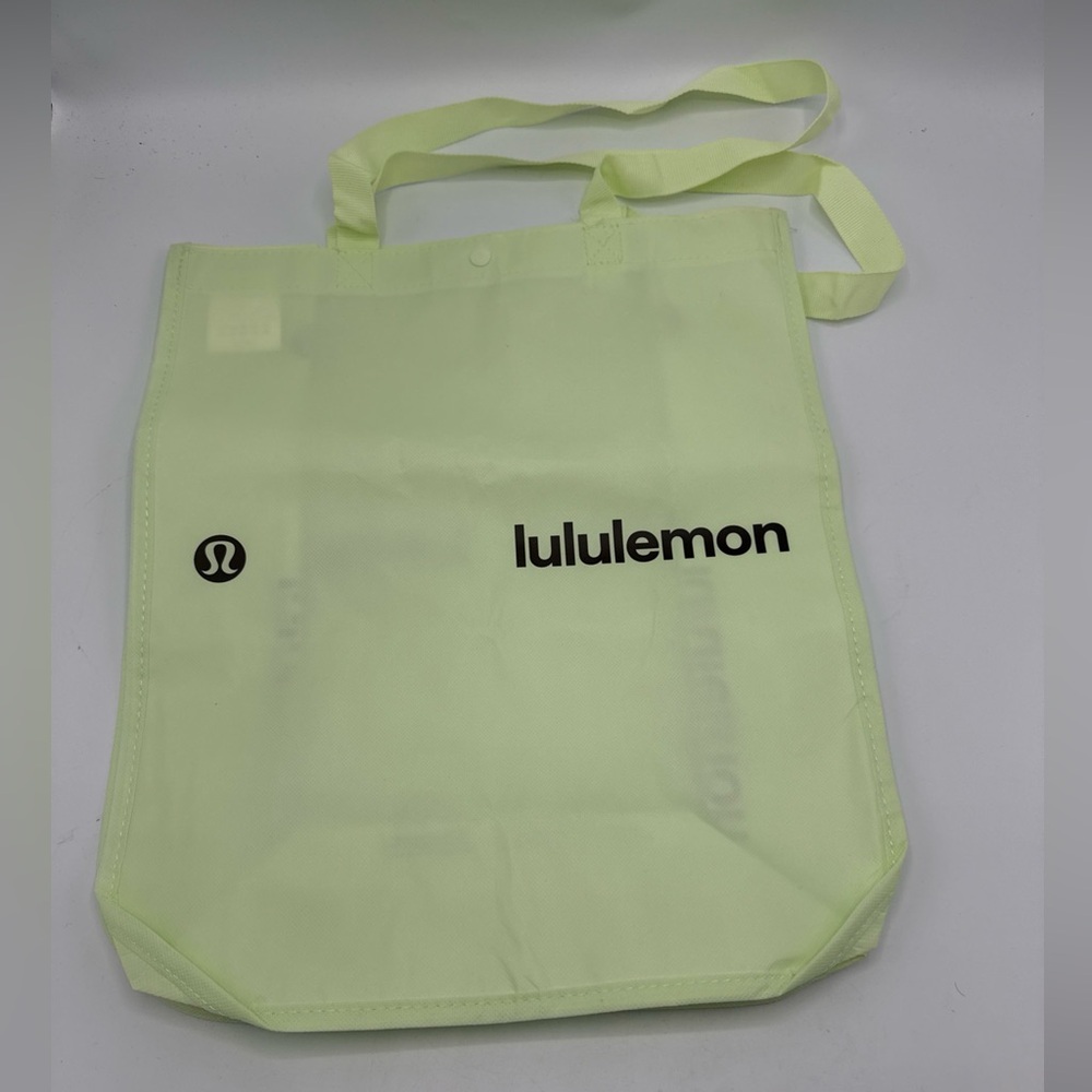 lululemon Large Lime Green Shopping Bag 16.5”x 14” X 6.5”